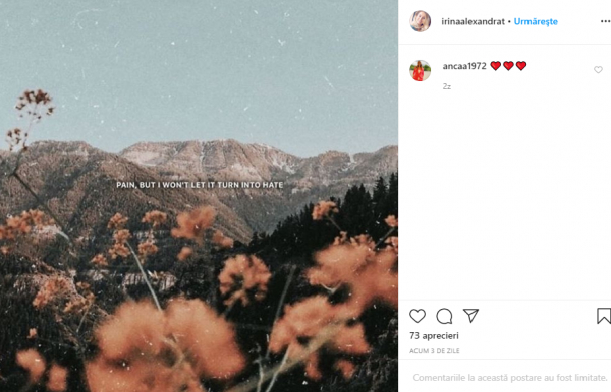 mesaj cu subînțeles publicat de Irina Tănase, iubita fostului lider politic Liviu Dragnea