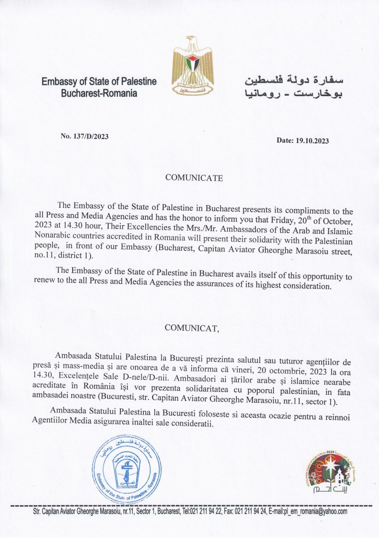 Ambasada Palestinei în România